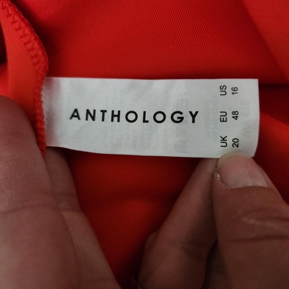 Anthology orange scuba frill sheath dress size 16 - Picture 7 of 8